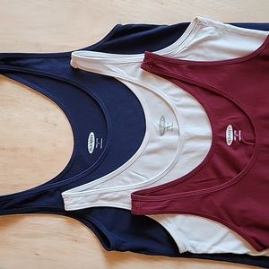 BUNDLE of 3 Old Navy basic first layer tank - maroon, white, and navy size small